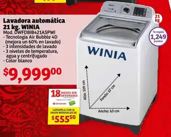 Soriana Híper Winia Lavadora Automática 21kg oferta