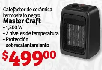Soriana Híper Master Craft Calefactor de Cerámica Termostato Negro 1,500W oferta