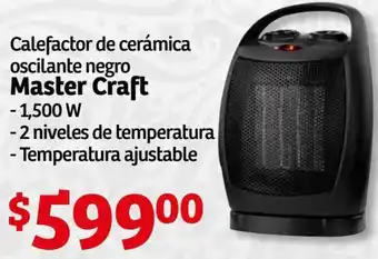 Soriana Híper Master Craft Calefactor de Cerámica Oscilante Negro 1,500W oferta