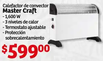 Soriana Híper Master Craft Calefactor de Convector 1,600W oferta