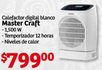 Soriana Híper Master Craft Calefactor Digital Blanco 1,500W oferta
