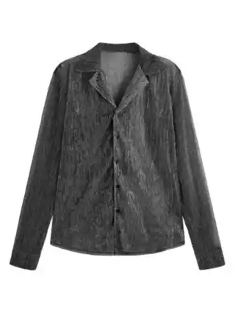 SHEIN Shein hombres camisa semi transparente de malla oferta