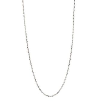 Collar eslabón cruzado en oro blanco 14 kilates.