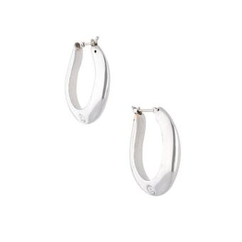 Nacional Monte de Piedad Arracadas huecas en oro blanco 14 kilates. oferta