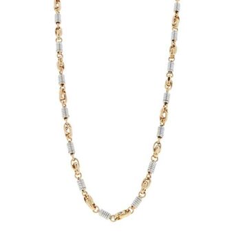 Nacional Monte de Piedad Collar eslabón combinado en oro dos tonos 14 kilates. oferta