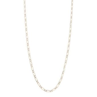 Nacional Monte de Piedad Collar eslabón uno por uno platinado en oro amarillo 14 kilates. oferta