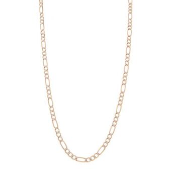 Nacional Monte de Piedad Collar de tres eslabones por uno platinados en oro amarillo 14 kilates. oferta