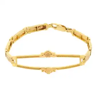 Nacional Monte de Piedad Pulsera eslabón articulado motivo floral en oro amarillo 14 kilates. oferta