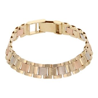 Nacional Monte de Piedad Pulsera eslabón articulado en oro tres tonos 14 kilates. oferta