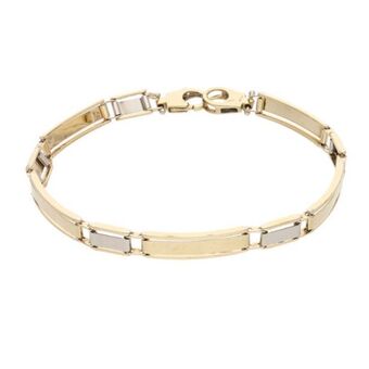 Nacional Monte de Piedad Pulsera eslabón articulado en oro dos tonos 14 kilates. oferta
