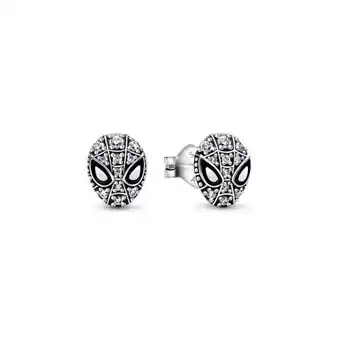 Aretes de botón en pavé máscara de spiderman de marvel