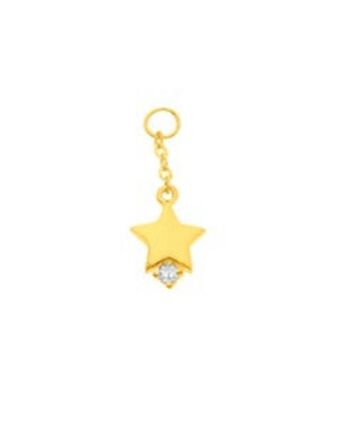 Joyerías Bizzarro Charm colgante de estrella de oro con zirconia oferta