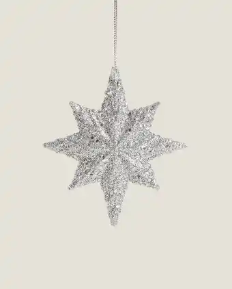 ZARA HOME Adorno de navidad estrella pequeña purpurina oferta
