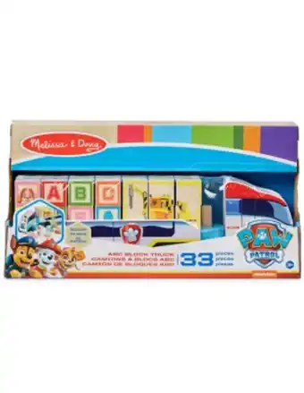 Paw patrol melissa & doug juguete didáctico camión de bloques abc