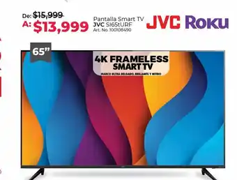 Pantalla smart tv jvc 65"