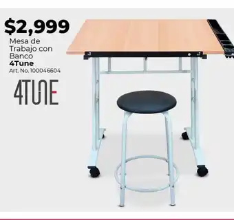 Office Depot Mesa de trabajo con banco 4tune oferta