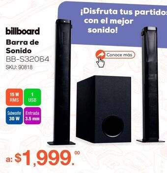 RadioShack Barra de sonido bluetooth 2 en 1 billboard bb-s32064 / negro oferta