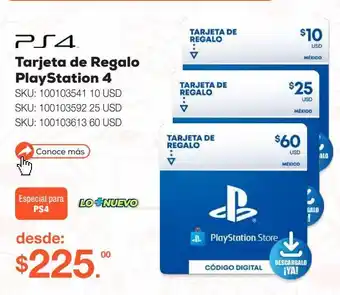 RadioShack Tarjeta de regalo playstation 4 / descargable / 60 usd oferta