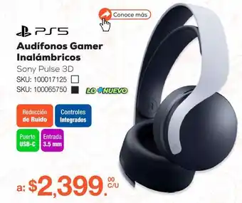 RadioShack Audífonos gamer inalámbricos sony pulse 3d / playstation 5 / blanco con negro oferta