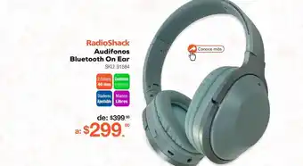 RadioShack Audífonos bluetooth on ear oferta