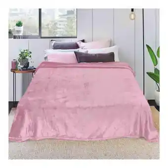 Sam's Club Cobertor de felpa royal velvet matrimonial rosa oferta