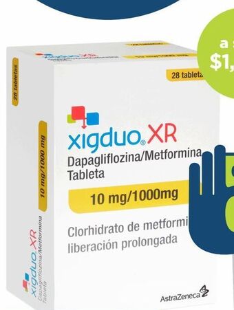 Farmacia San Pablo Xigduo xr 10/1000mg 28 tabletas. oferta