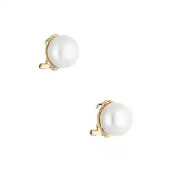 Nacional Monte de Piedad Aretes diseño especial con perlas en oro amarillo 14 kilates. oferta