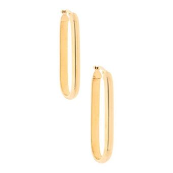 Nacional Monte de Piedad Arracadas lisas huecas en oro amarillo 14 kilates. oferta