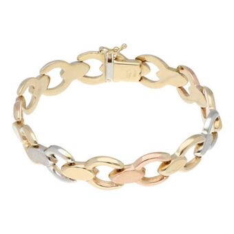 Nacional Monte de Piedad Pulsera eslabón articulado en oro tres tonos 14 kilates. oferta