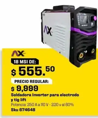 Soldadora inverter para electrodo y tig lift