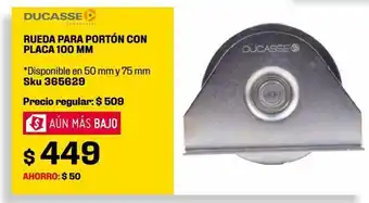 Sodimac Homecenter Rueda para portón con placa 100 mm oferta