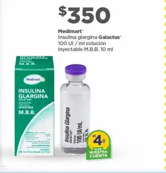 Bodega Aurrerá Insulina glargina galactus medimart 10ml oferta