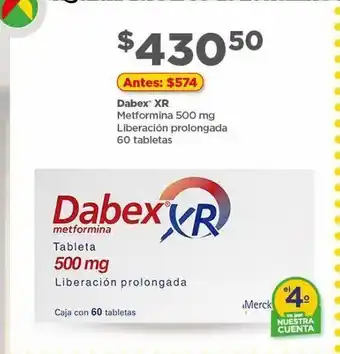 Metformina 500mg dabex xr