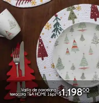 Fresko Vajilla de porcelana terracota t&a home 16pz oferta