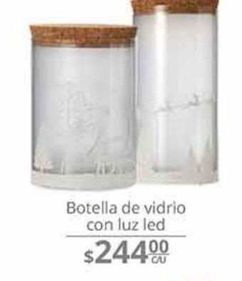 La Comer Botella de vidrio con luz led oferta