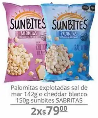 La Comer Palomitas explotadas sal de mar 142g o cheddar blanco 150g sabritas x 2 oferta