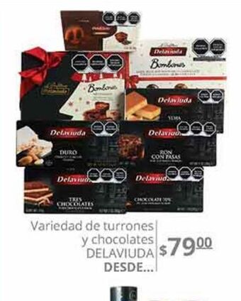 Variedad de turrones y chocolates delaviuda