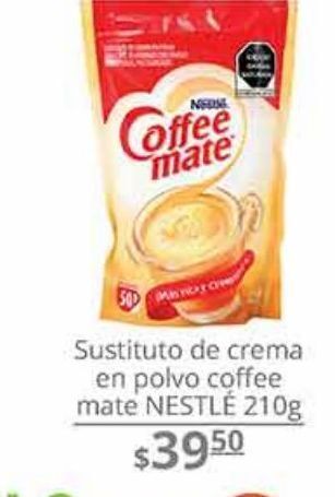 Sustituto de crema en polvo coffee mate nestlé 210g