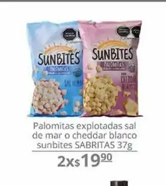 La Comer Palomitas explotadas sal de mar o chedar blanco sunbites sabritas 37g oferta