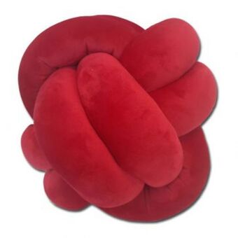 Muebles Dico Cojín grande nudo terciopelo rojo oferta