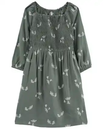 Vestido smock con estampado de mariposas oshkosh b'gosh