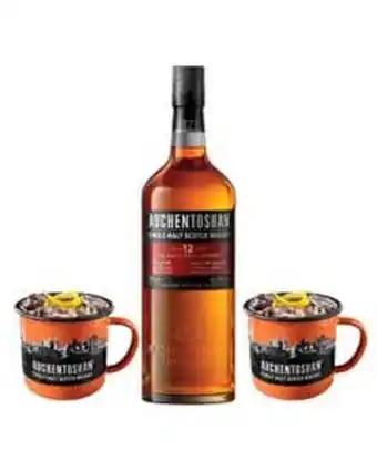 La Europea Whisky auchentoshan single malt 12 años - 700 ml + 2 tazas auchentoshan oferta