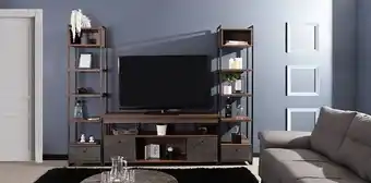 Muebles Dico Centro de entretenimiento barret café con 2 libreros oferta