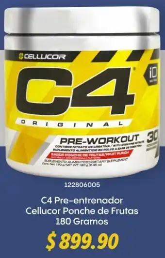 C4 pre-entrenador cellucor ponche de frutas 180 gramos