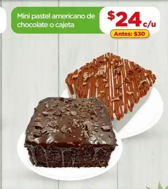 Bodega Aurrerá Mini pastel americano de chocolate o cajeta oferta