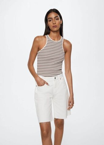 Mango Bermudas vaqueras bajo deshilachado oferta