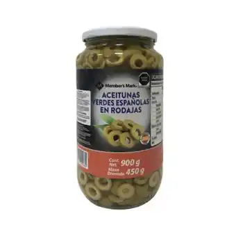 Sam's Club Aceitunas verdes member's mark españolas en rodajas 900 g oferta