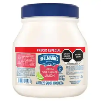 Sam's Club Aderezo sabor mayonesa hellmann’s ligera con jugo de limón 1.6 kg oferta