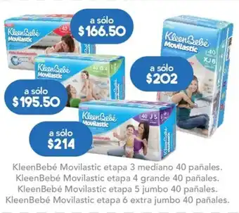 KleenBebé Movilastic Etapa 3 Mediano 40 Pañales
