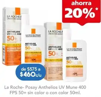 La Roche-Posay Anthelios UV Mune 400 FPS 50+ sin Color o Con Color 50ml